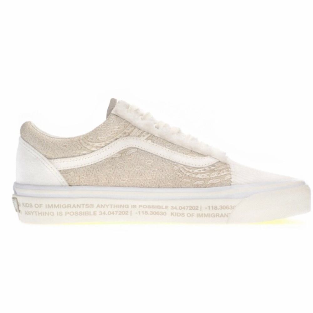New Kids Of Immigrants Vans Old Skool 36 DX White Bandana Shoes W 9 / M 7.5 - Picture 2 of 7